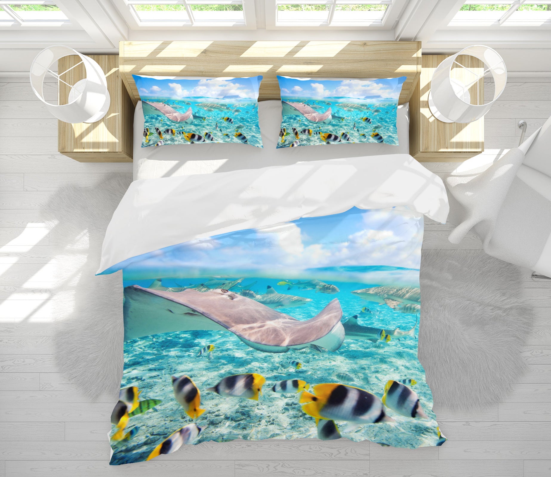 3D Seabed Fish 12039 Bed Pillowcases Quilt