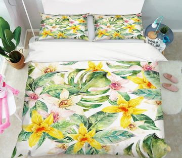 3D Yellow Flowers 60159 Bed Pillowcases Quilt