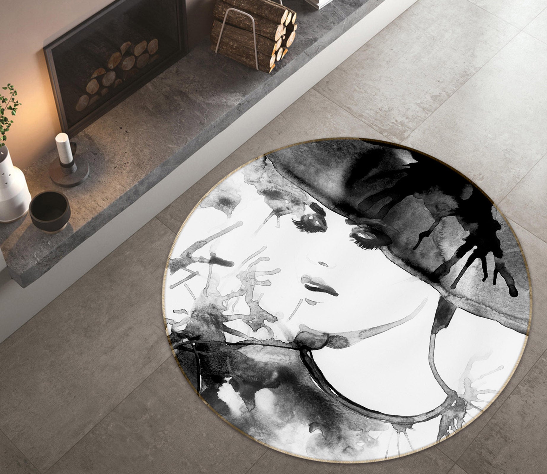 3D Beauty 36230 Round Non Slip Rug Mat
