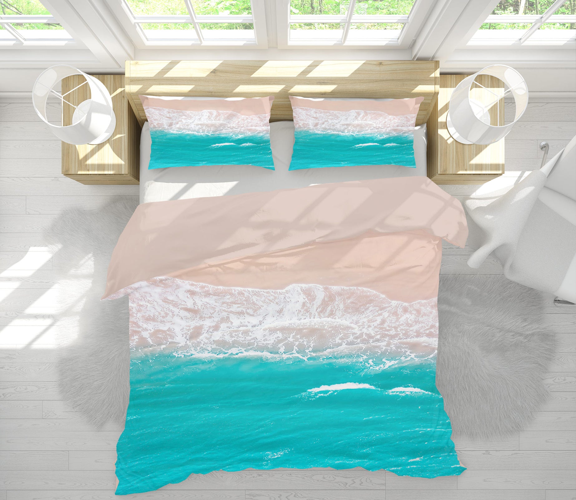 3D Beach Tide 16158 Bed Pillowcases Quilt