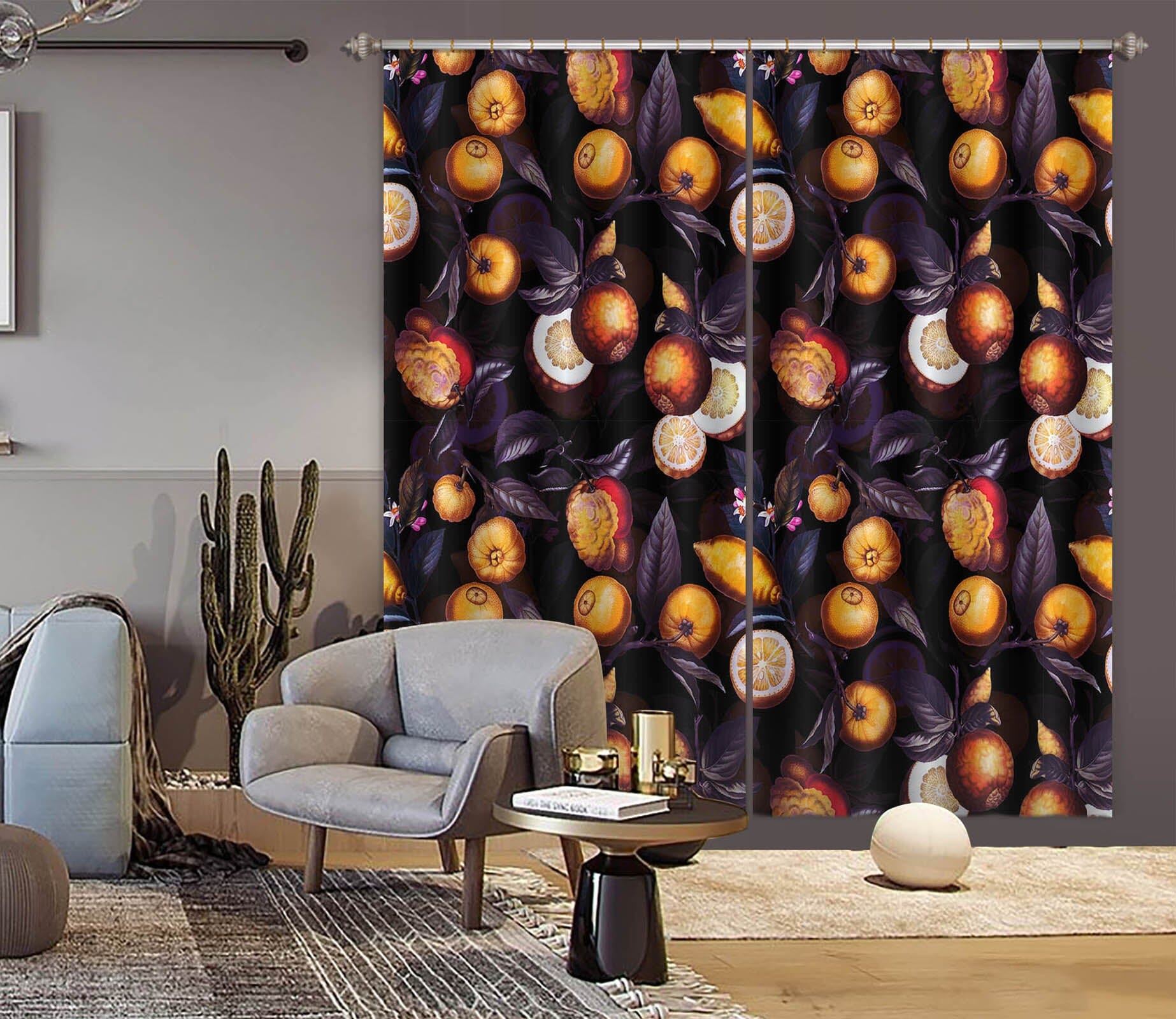 3D Golden Fruit 155 Uta Naumann Curtain Curtains Drapes Curtains AJ Creativity Home 