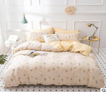 3D Yellow Bottom Cactus 17107 Bed Pillowcases Quilt