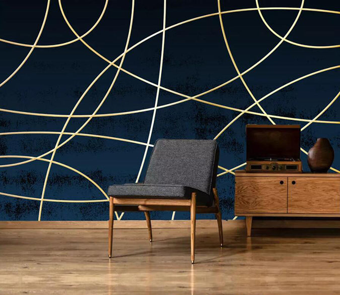 3D Golden Lines 1874 Wall Murals Wallpaper AJ Wallpaper 2 