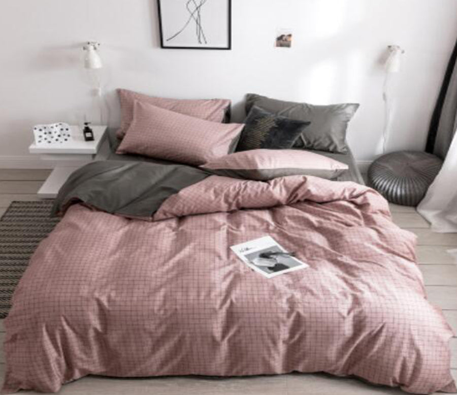 3D Gray Pink 17132 Bed Pillowcases Quilt