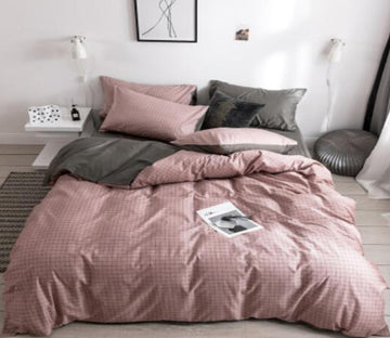 3D Gray Pink 17132 Bed Pillowcases Quilt