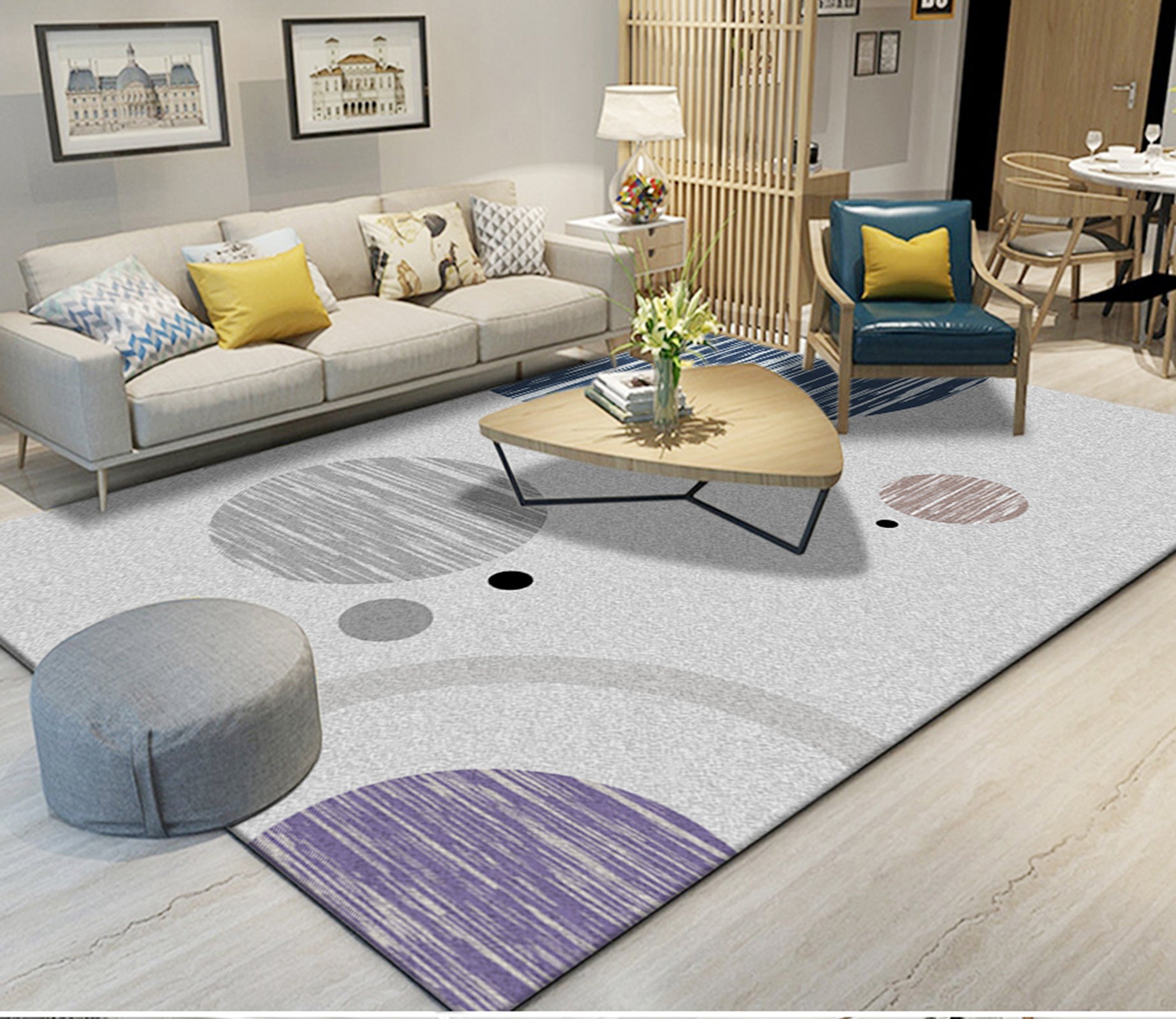 3D Modern Round WG545 Non Slip Rug Mat Mat AJ Creativity Home 