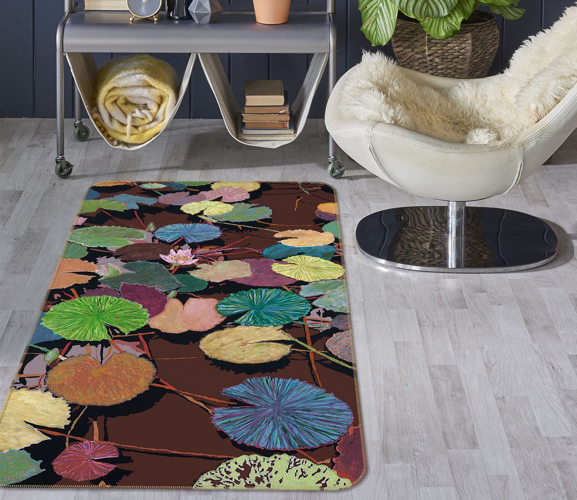 3D Lotus Leaf Withered 3039 Allan P. Friedlander Rug Non Slip Rug Mat Mat AJ Creativity Home 