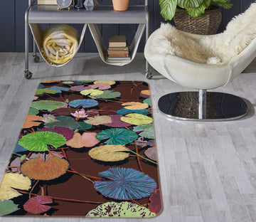 3D Lotus Leaf Withered 3039 Allan P. Friedlander Rug Non Slip Rug Mat Mat AJ Creativity Home 