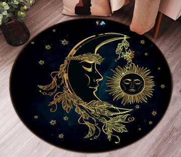 3D Moon Pattern 75088 Round Non Slip Rug Mat
