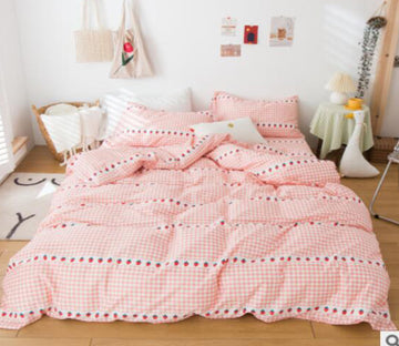 3D Pink Strawberry 40213 Bed Pillowcases Quilt