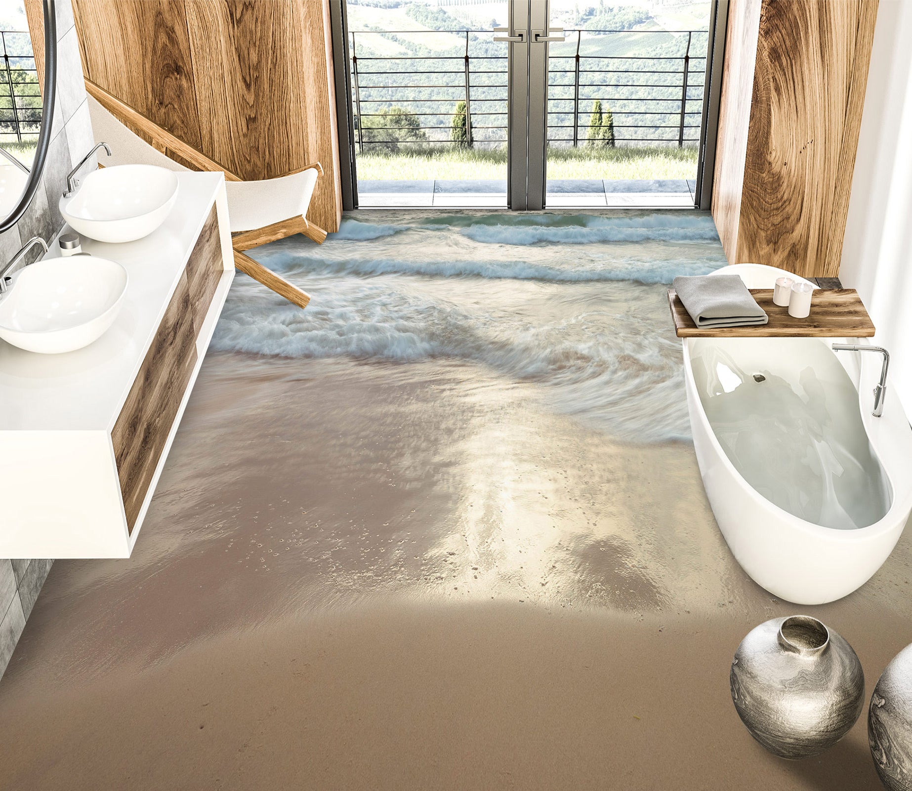 3D Beach 9846 Assaf Frank Floor Mural