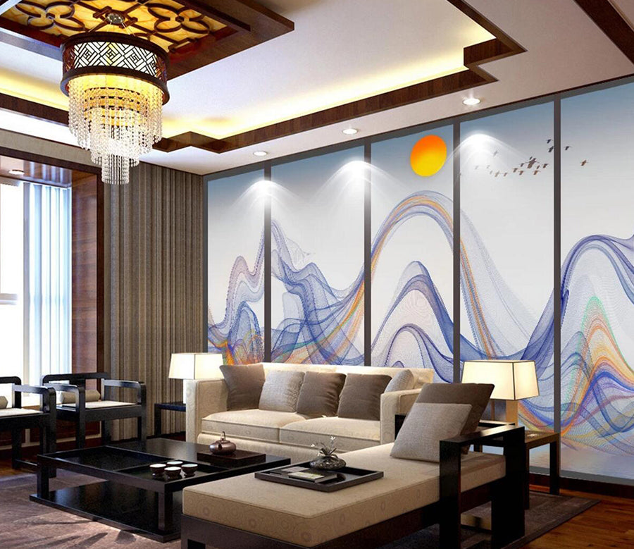 3D Fisherman Rowing WC461 Wall Murals