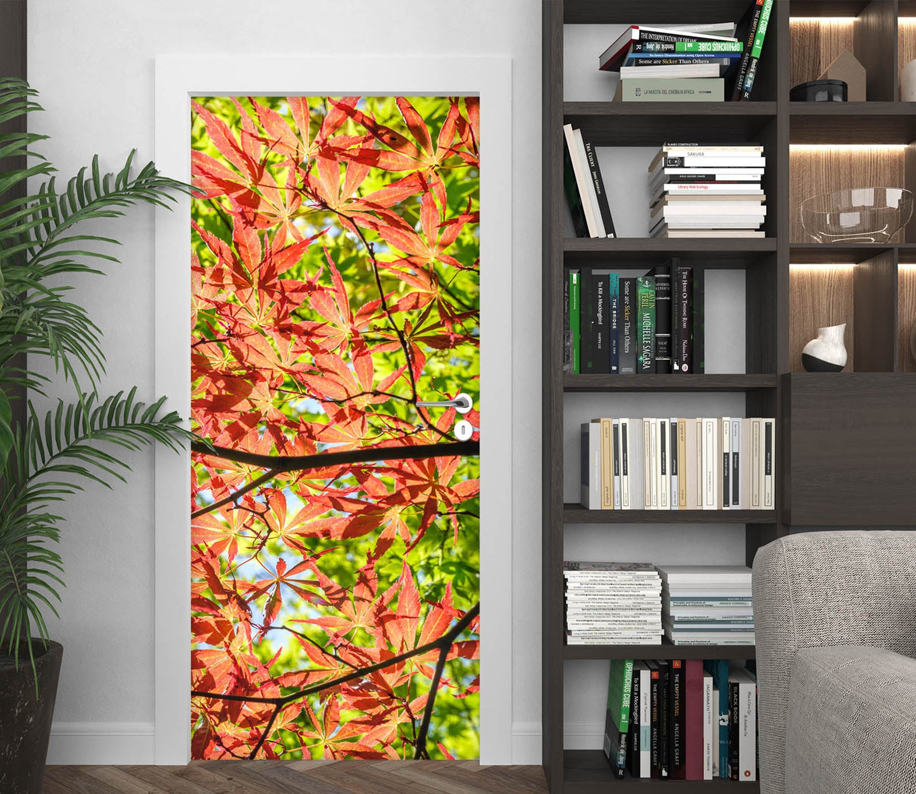 3D Nice Maple Leaves 5170 Assaf Frank Door Mural