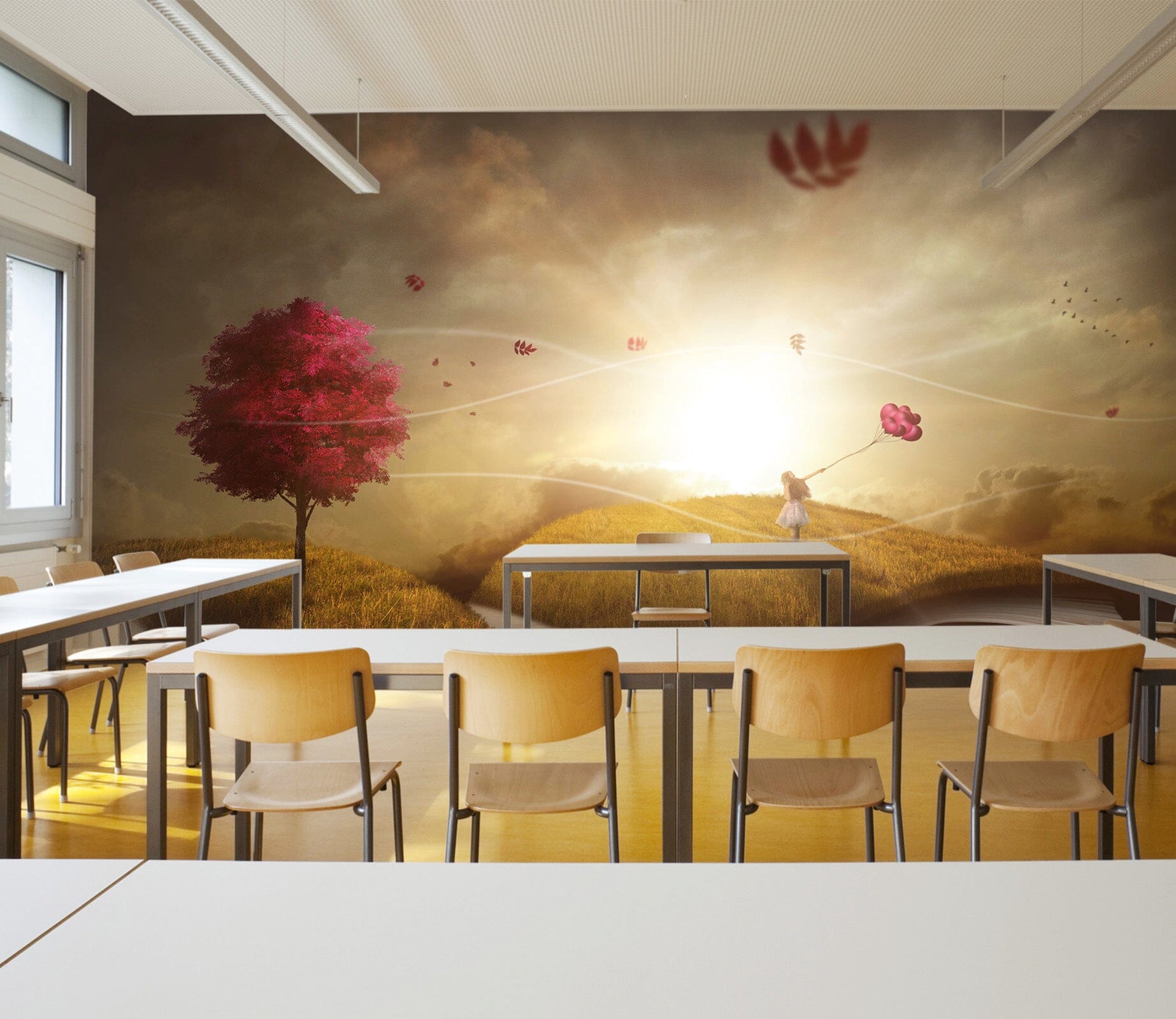 3D Book Tree Girl 141 Wall Murals Wallpaper AJ Wallpaper 2 