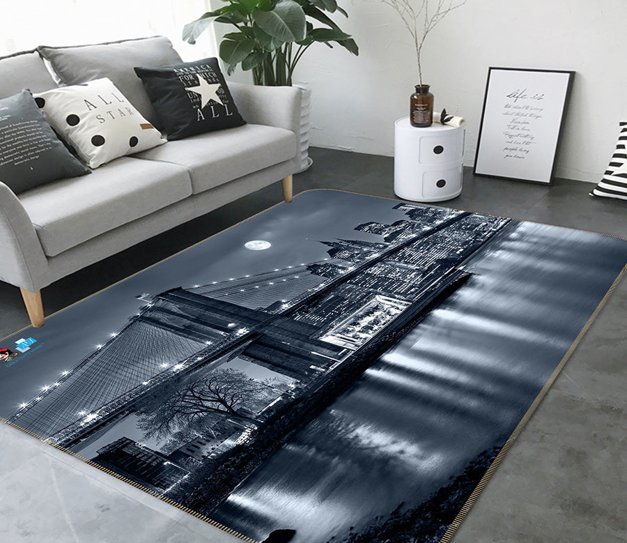 3D Black Ash Bridge 66042 Non Slip Rug Mat