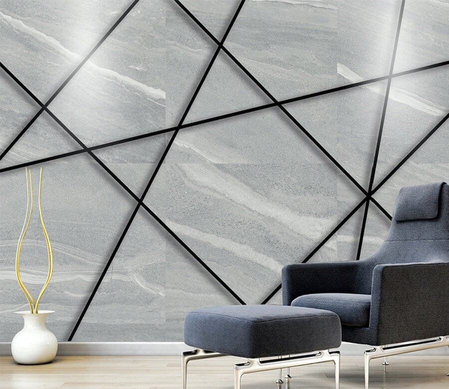 3D Black Lines WG160 Wall Murals Wallpaper AJ Wallpaper 2 