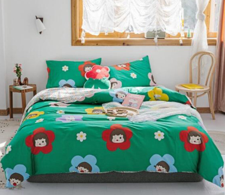 3D Green Baby Flower 17068 Bed Pillowcases Quilt