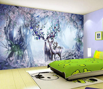3D Deer Forest 608 Wall Murals Wallpaper AJ Wallpaper 2 