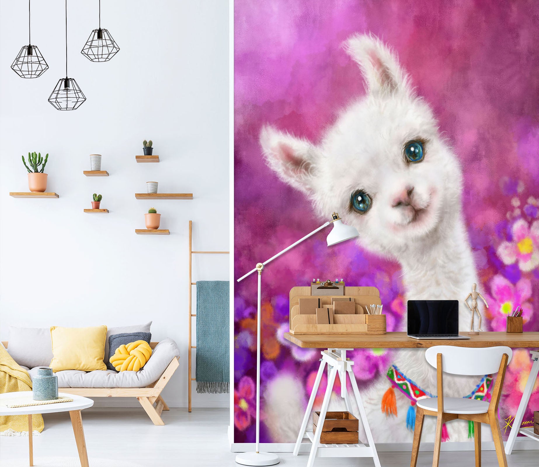 3D Petal Alpaca 5486 Kayomi Harai Wall Mural Wall Murals