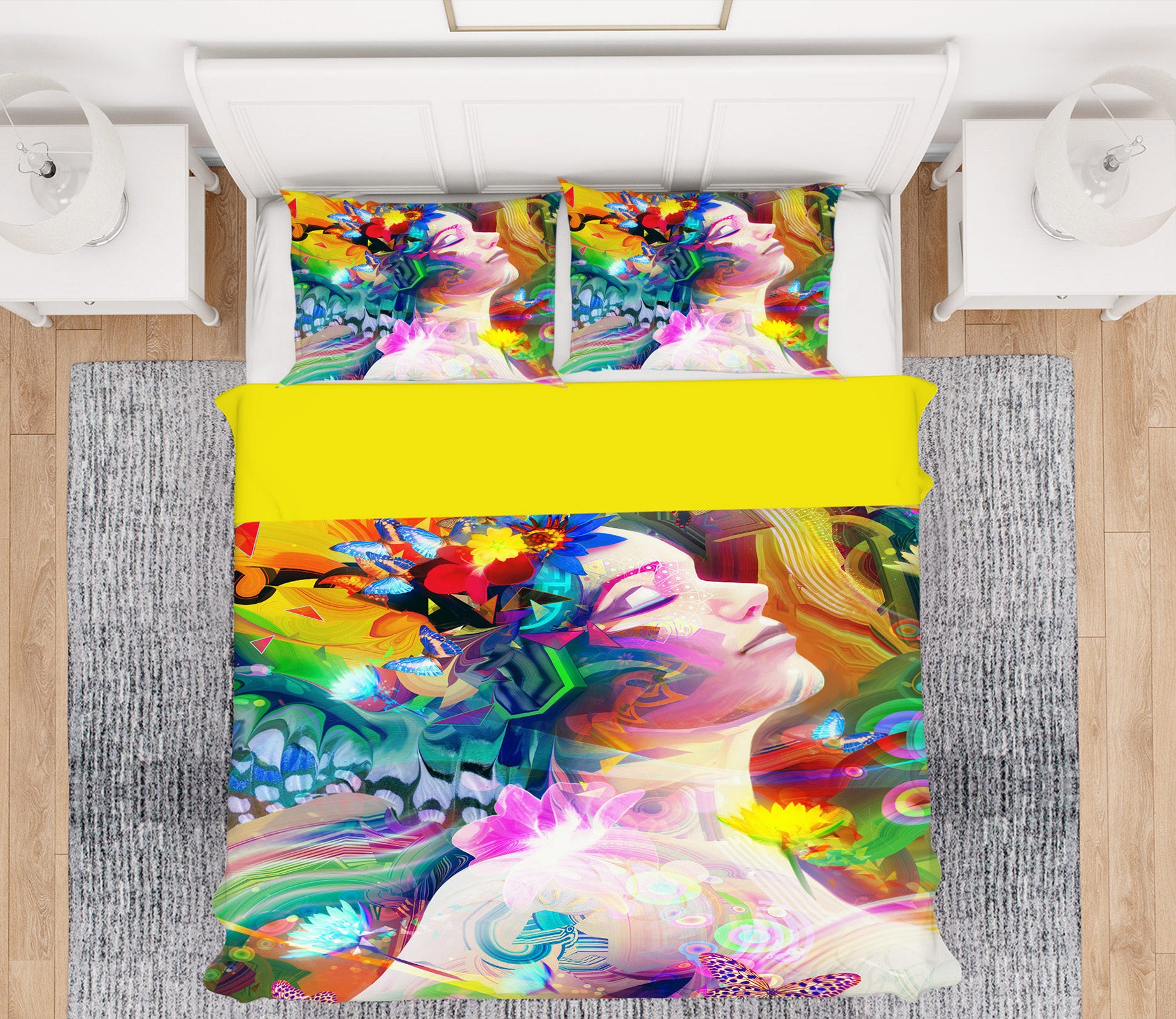 3D Female Flower 14048 Bed Pillowcases Quilt