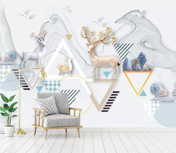 3D Geometric Elk 1494 Wall Murals Wallpaper AJ Wallpaper 2 