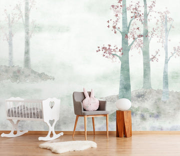 3D Tree White Hazy 016 Wall Murals Wallpaper AJ Wallpaper 2 