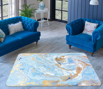 3D Light Blue Pattern 29131 Non Slip Rug Mat