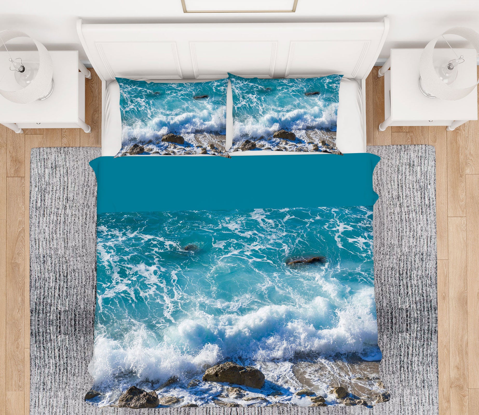 3D Waves 15101 Bed Pillowcases Quilt