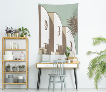 3D White Building 5373 Steve Read Tapestry Hanging Cloth Hang