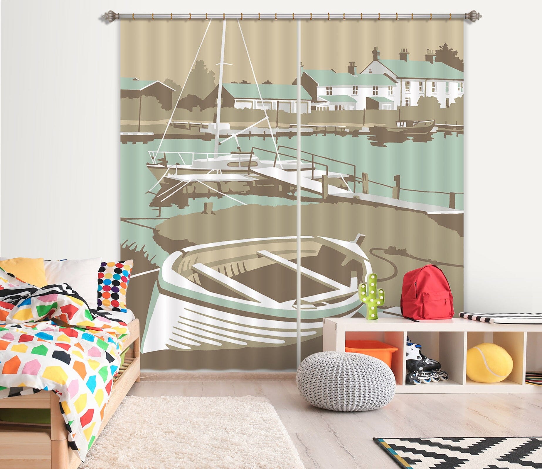 3D Southwold Harbour 151 Steve Read Curtain Curtains Drapes Curtains AJ Creativity Home 