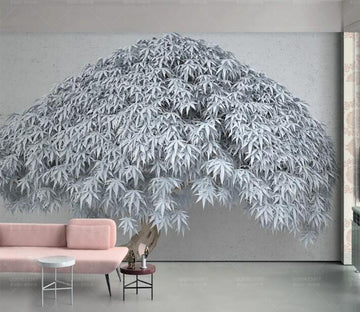 3D Blue Leaves WC204 Wall Murals