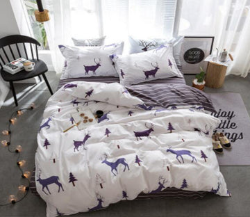 3D Deer Small Tree 4011 Bed Pillowcases Quilt