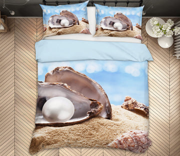 3D Pearl Shell 12189 Bed Pillowcases Quilt