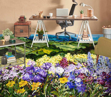 3D Field Colorful Flowers Painting 9538 Allan P. Friedlander Floor Mural