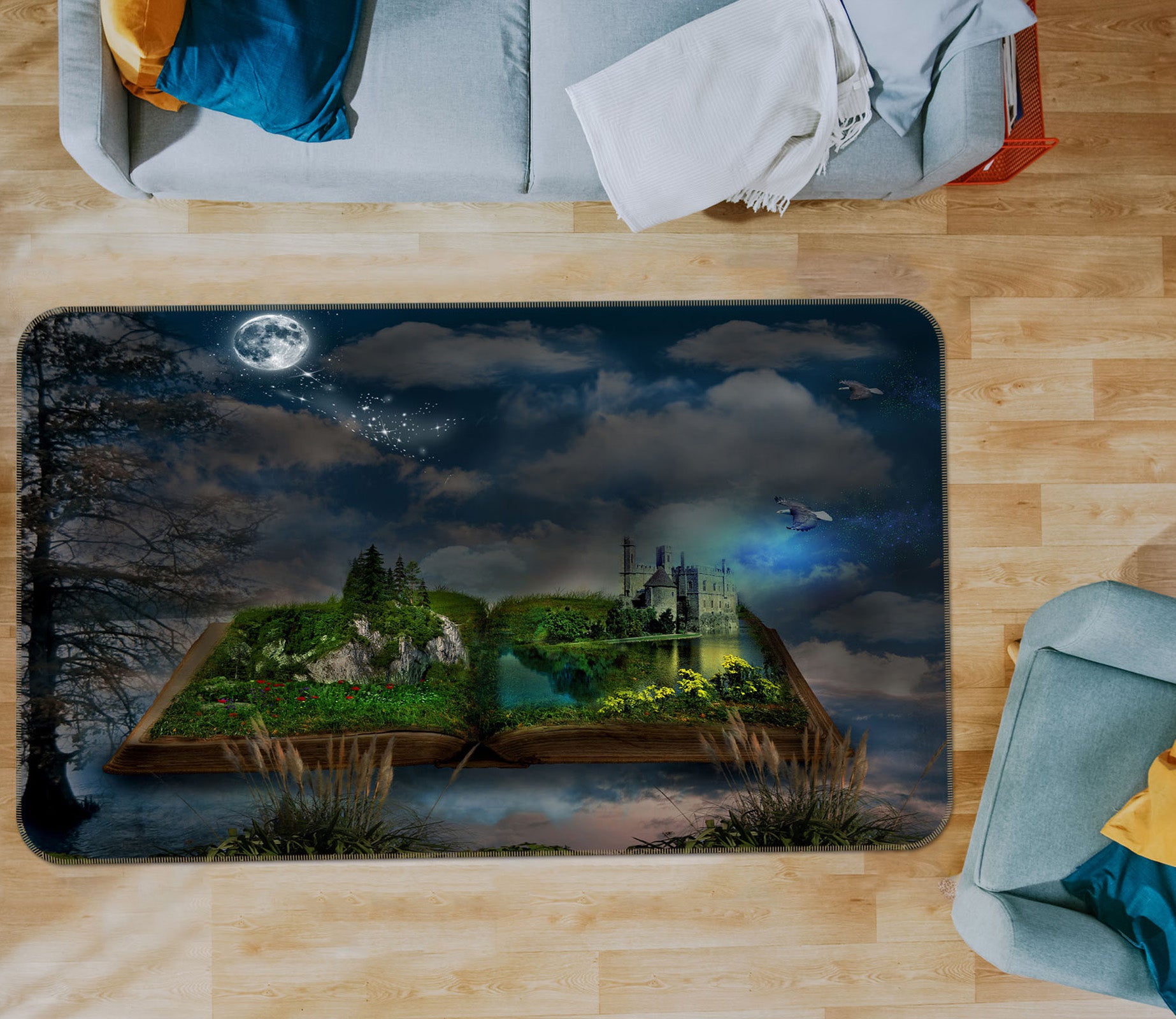 3D Island In The Book 36110 Non Slip Rug Mat