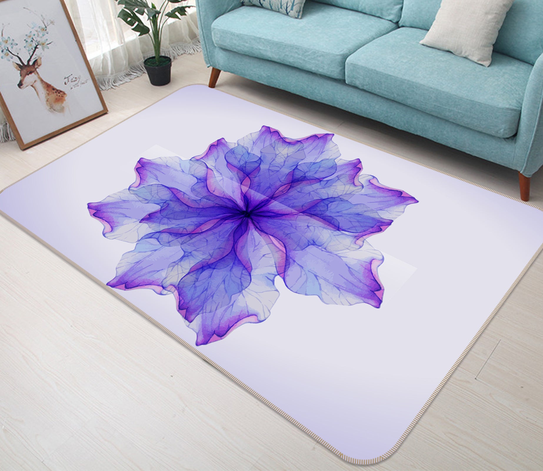3D Flower 35034 Non Slip Rug Mat