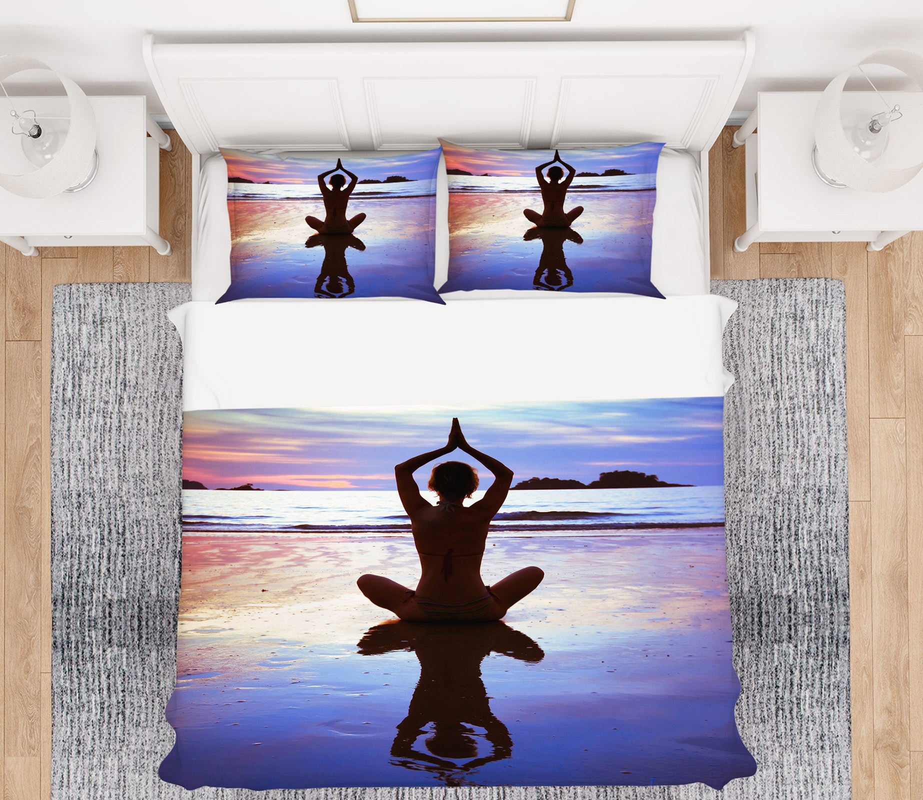 3D Yoga 14103 Bed Pillowcases Quilt