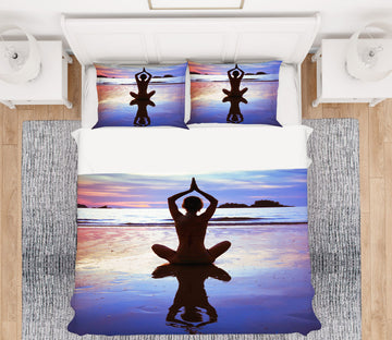 3D Yoga 14103 Bed Pillowcases Quilt