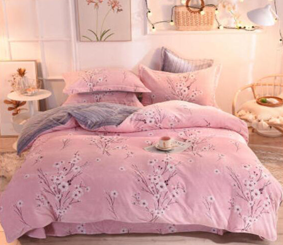 3D Pink Flower Branch 20079 Bed Pillowcases Quilt