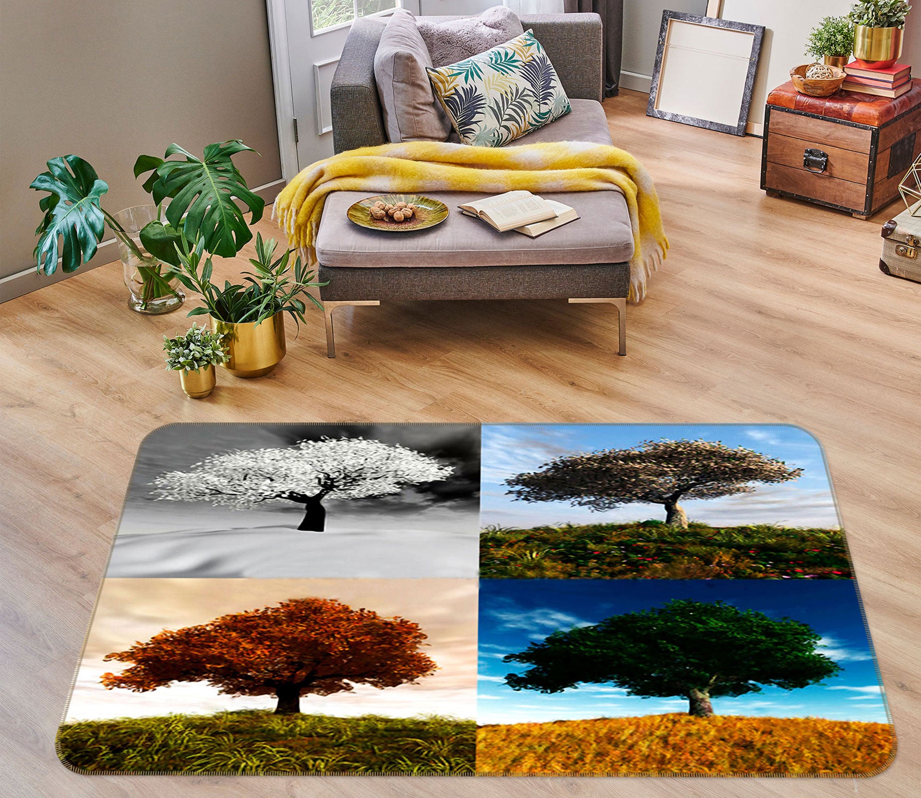 3D Trees 75243 Non Slip Rug Mat