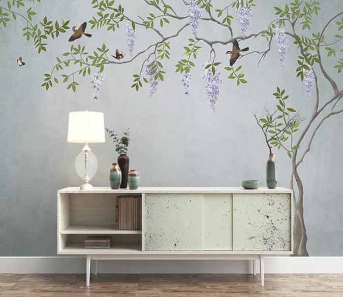 3D Leaf Bird 207 Wall Murals Wallpaper AJ Wallpaper 2 