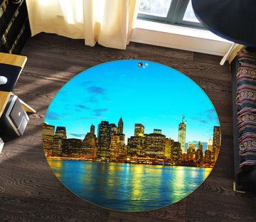 3D City Building 80212 Round Non Slip Rug Mat