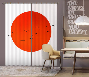 3D Big Red Sun 1109 Boris Draschoff Curtain Curtains Drapes