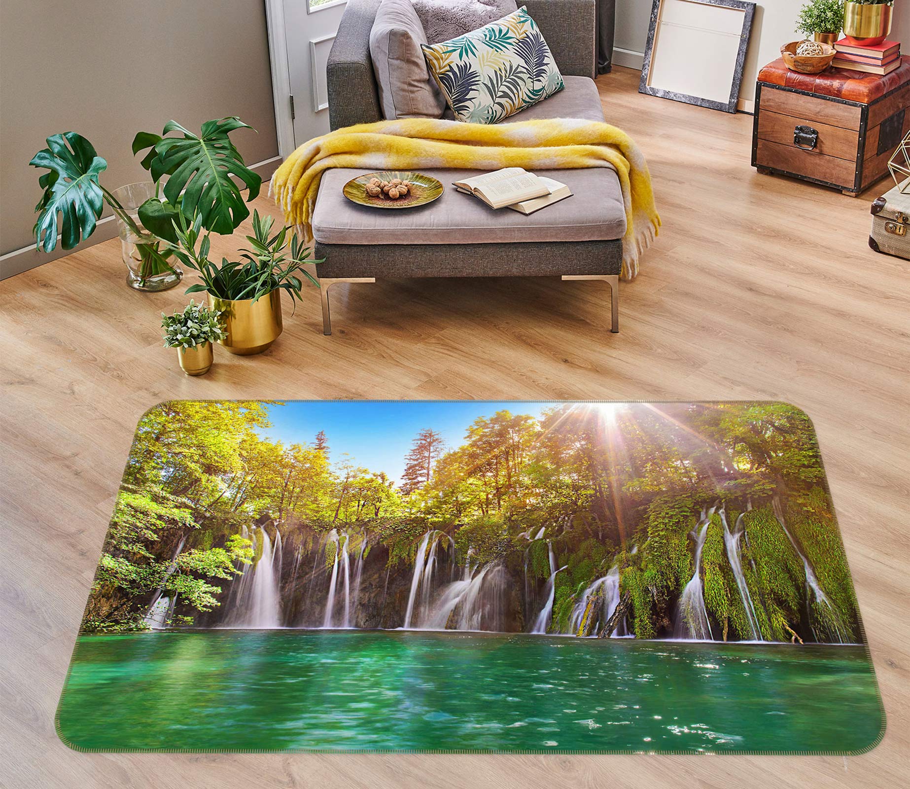 3D Waterfall 77135 Non Slip Rug Mat