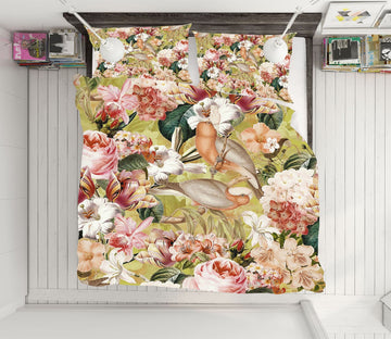 3D Parrot Lily Flower 122 Uta Naumann Bedding Bed Pillowcases Quilt Quiet Covers AJ Creativity Home 