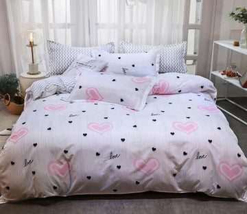 3D Wave Point Love 2186 Bed Pillowcases Quilt