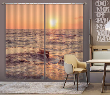 3D Beach Dusk 045 Assaf Frank Curtain Curtains Drapes