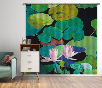 3D Lotus Pond 277 Allan P. Friedlander Curtain Curtains Drapes Curtains AJ Creativity Home 
