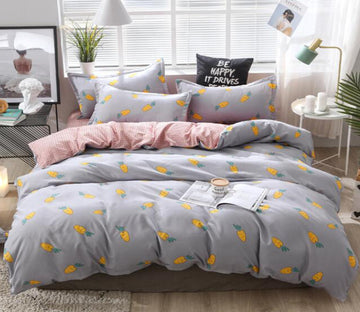 3D Gray Background Yellow Carrot 12075 Bed Pillowcases Quilt