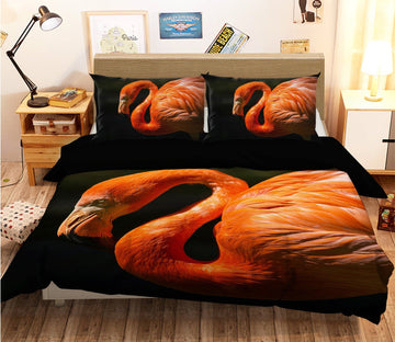 3D Flamingo 1915 Bed Pillowcases Quilt Quiet Covers AJ Creativity Home 
